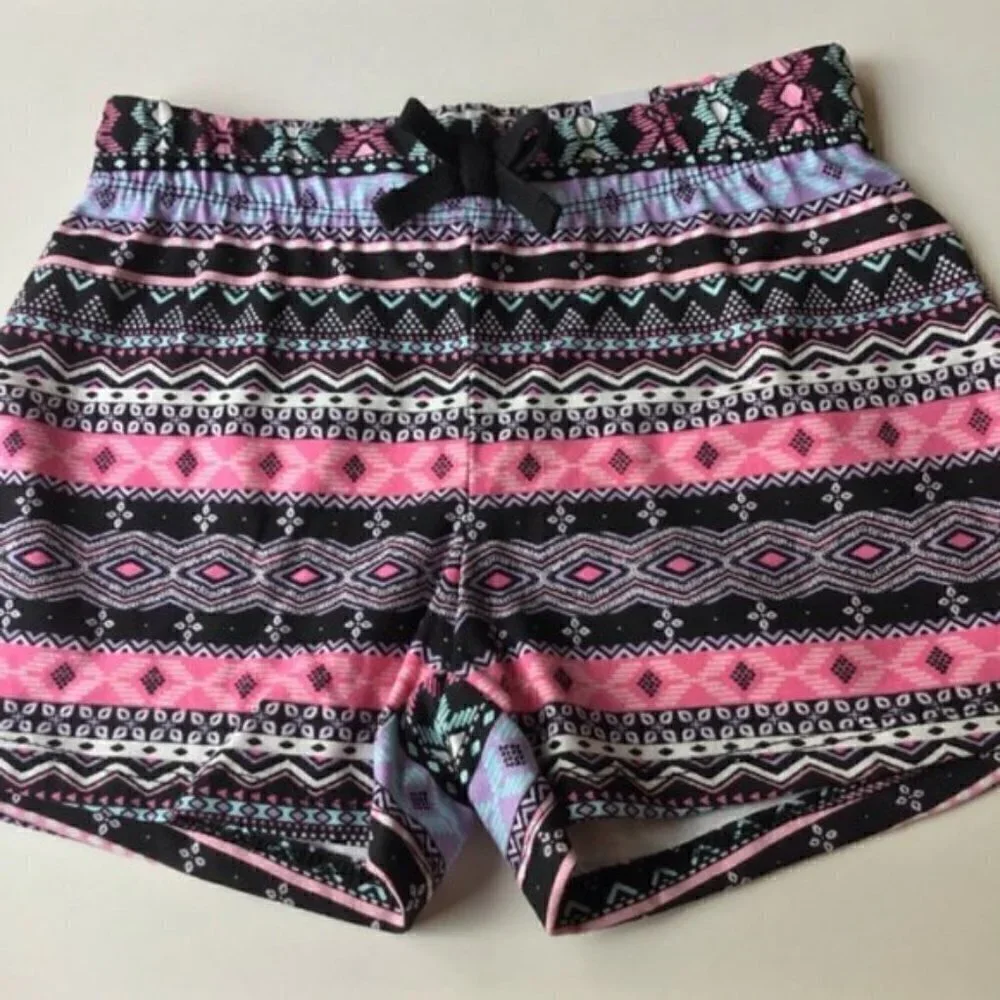 BOHO AZTEC PRINT SHORTS PURPLE PINK